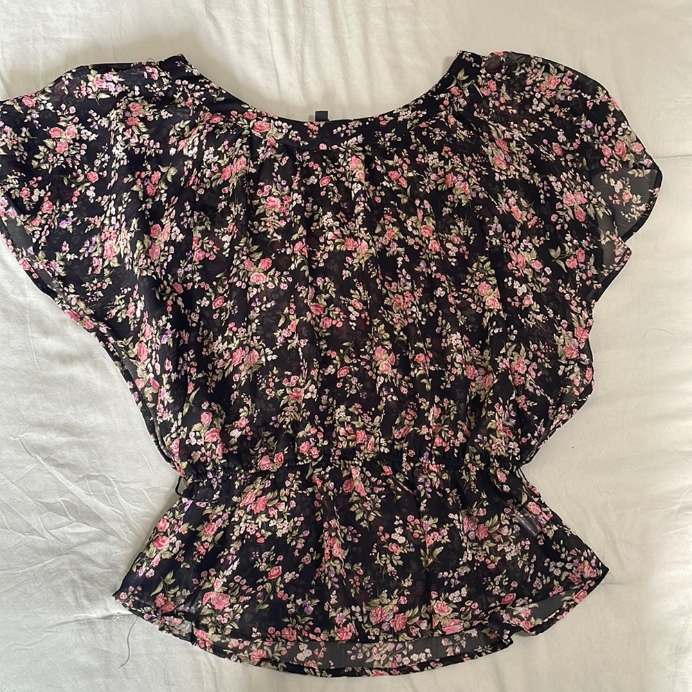 Sheer floral blouse
